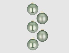 Abb. Weihnachtskugeln Salbei Glas Ø3cm matt & opal