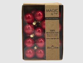 Abb. Weihnachtskugeln Rot Glas Ø2cm opal
