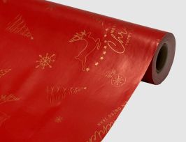 Abb. Wachstuch Weihnachten Rot, Gold