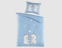 Abb. Bettwäsche Kinder Bär Blau 100x135cm