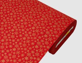Abb. Dekostoff Schneeflocken Rot