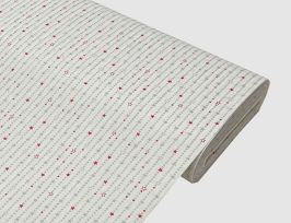 Abb. Dekostoff Sterne Silber, Rot