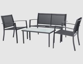 Abb. Gartenmöbelset Anthrazit 4 teilig