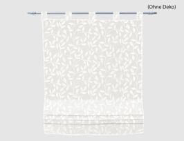 Abb. Raffrollo Ausbrenner Blätter Weiß 140x80cm