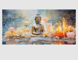 Abb. Bild Buddha mit Lotusblüten