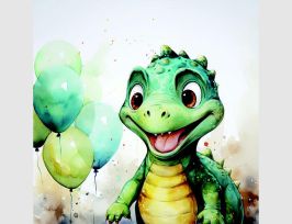 Abb. Bild Dino mit Ballons