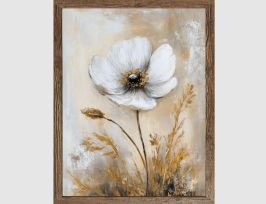 Abb. Bild Blumenmotiv in Beige und Weiß