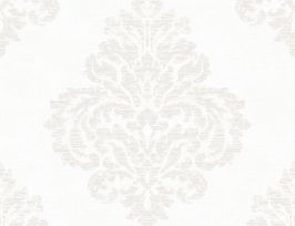Abb. Vliestapete Ornament Damast Weiß
