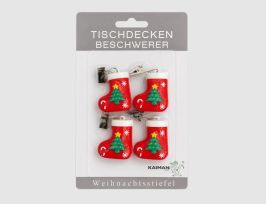 Abb. Tischtuchbeschwerer Weihnachtsstiefel Rot