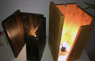 Tischlampe selber bauen – rustikale Tischleuchte aus einer Europalette