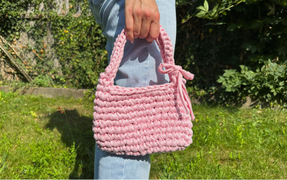 Tasche aus T-Shirt Garn häkeln – Einfache DIY-Anleitung für Anfänger 