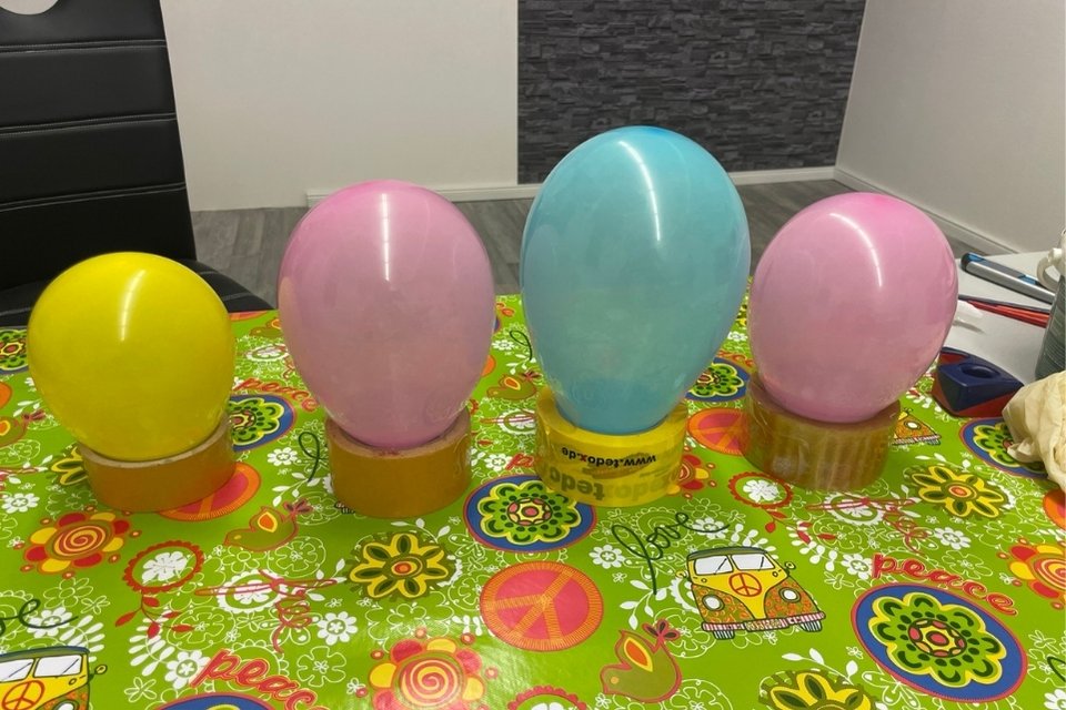 Betonschale selber machen - Schritt 1: Luftballons vorbereiten.