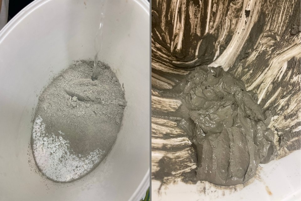 Betonschale selber machen - Schritt 2: Knetbeton anmischen.