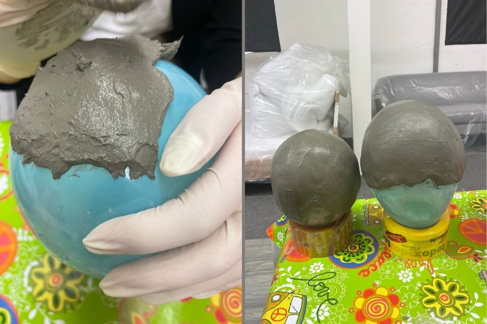 Betonschale selber machen - Schritt 3: Knetbeton modellieren.