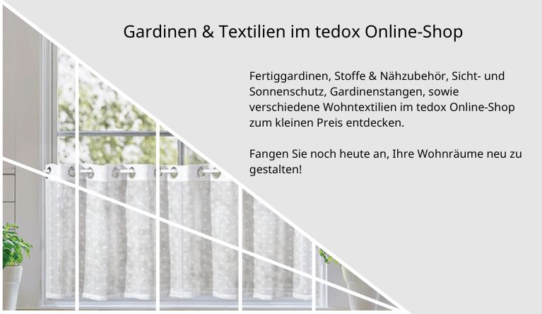 Gardinen & Textilien im tedox Online-Shop