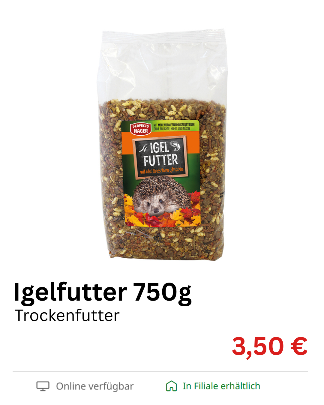Igelfutter 750g Trockenfutter &ndash; Aktionsangebot tedox Herbst 2026