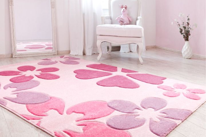 Kinderteppich rosa