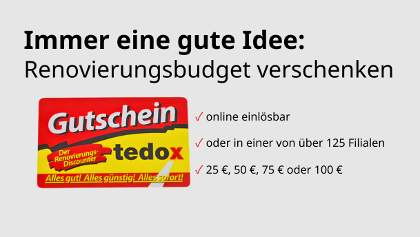 tedox Gutschein f&uuml;r frischen Wind im neuen Jahr