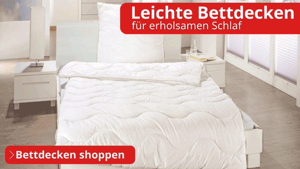 Leichte Bettdecken, perfekt f&uuml;r den Sommer. Jetzt bei tedox shoppen.