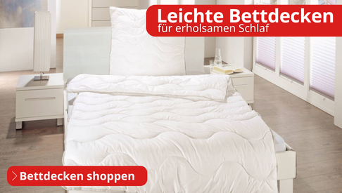 Leichte Bettdecken, perfekt f&uuml;r den Sommer. Jetzt bei tedox shoppen.