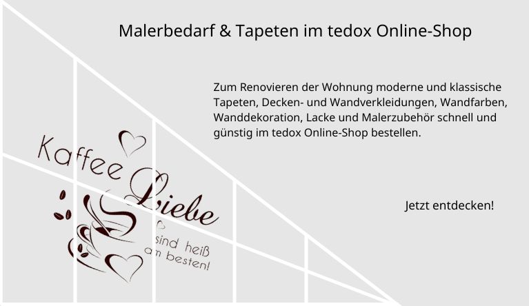 Malerbedarf & Tapeten im tedox Online-Shop