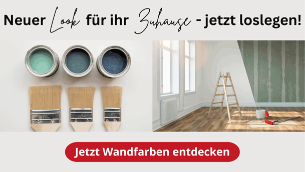 Farbtöpfe mit bunten Wandfarben und eine gestrichene Wand – Neuer Look für Ihr Zuhause!