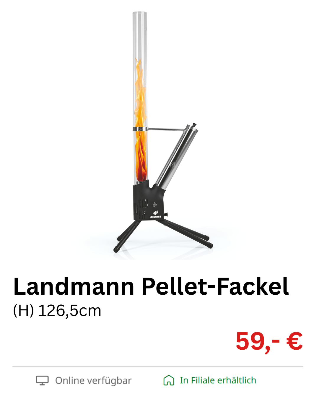 Pellet-Fackel Landmann 126,5 cm &ndash; Aktionsangebot tedox Herbst 2026