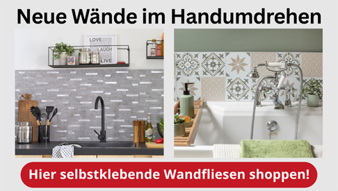 Raumbilder mit Wandfliesen in Bad und Küche: neue Wände im Handumdrehen! Hier selbstklebende Wandfliesen shoppen!