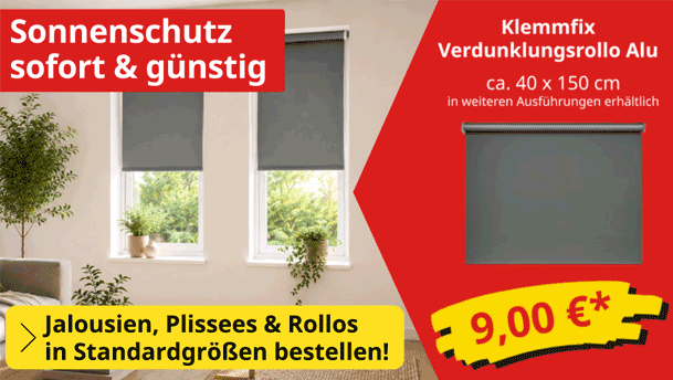 Sonnenschutz sofort und g&uuml;nstig! Jalousien, Plissees und Rollos g&uuml;nstig bei tedox bestellen!