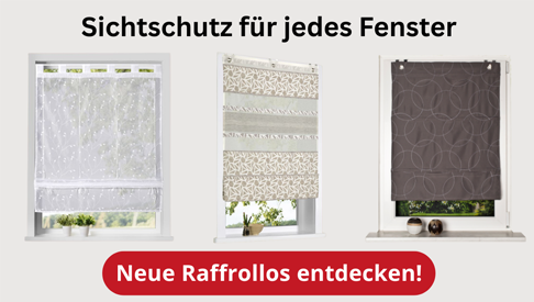 3 Varianten Raffrollos am Fenster – Sichtschutz für jedes Fenster jetzt shoppen!
