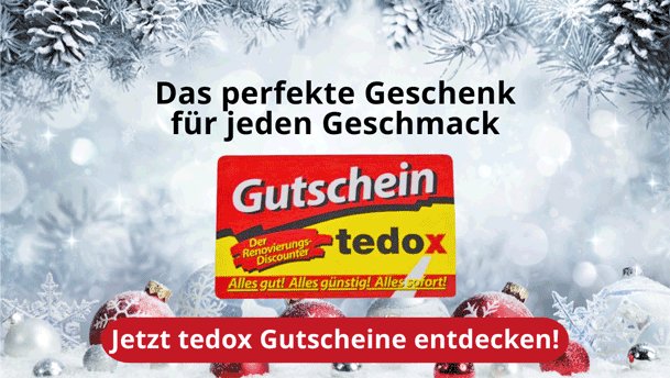 tedox Gutscheine – das perfekte und flexible Weihnachtsgeschenk für DIY-Renovierung, Dekoration und Einrichtung