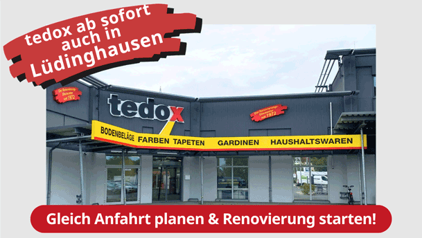 Außenansicht tedox Filiale Lüdinghausen: ab sofort eröffnet! Klicken Sie hier, um mehr über die Filiale zu erfahren und die Anfahrt zu planen!