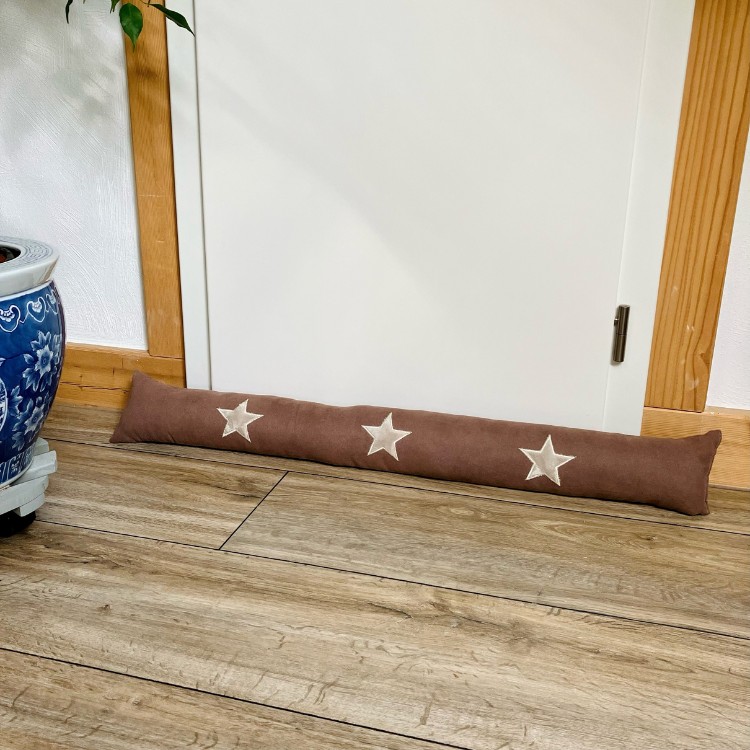 Zugluftstopper braun mit Sternmotiv