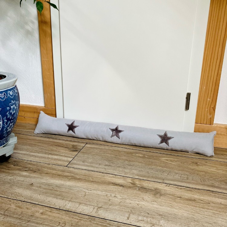 Zugluftstooper grau mit Sternmotiv