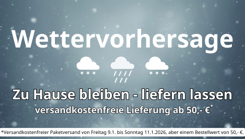 Wir &uuml;bernehmen die Versandkosten, damit Sie bei dem Wetter zu Hause bleiben k&ouml;nnen!